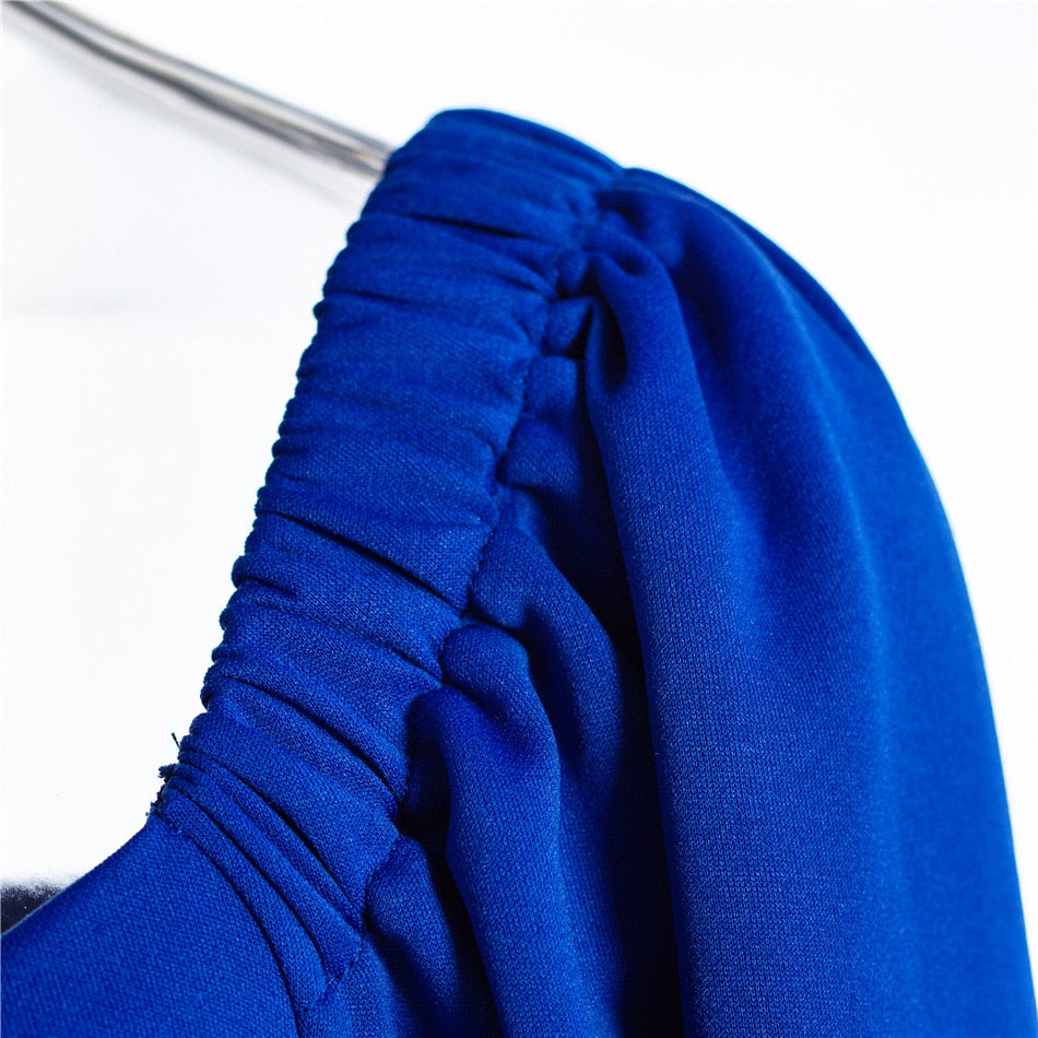 Wrap Bust Puff Sleeve Bodycon Mini Dress