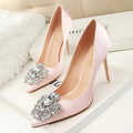 Rhinestone Stiletto Women Pumps - Sexy High Heels for Weddings