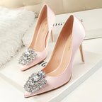 Rhinestone Stiletto Women Pumps - Sexy High Heels for Weddings