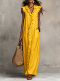 Solid Color Color-blocked Patchwork Versatile Dress