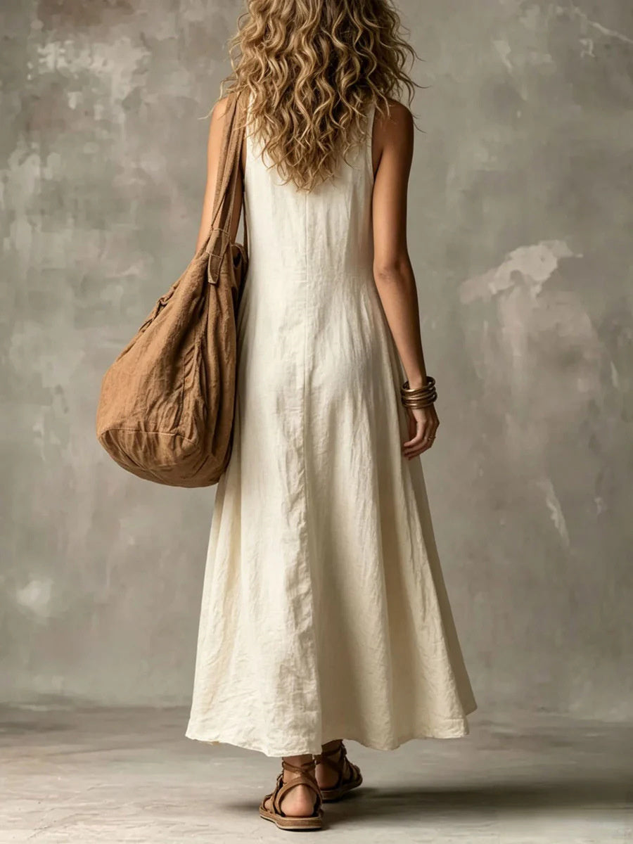 Solid Color Color-blocked Patchwork Versatile Dress