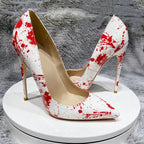 White Patent Pointy Toe High Heels for Women