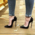 Black Patent Pointy Toe High Heel Shoes