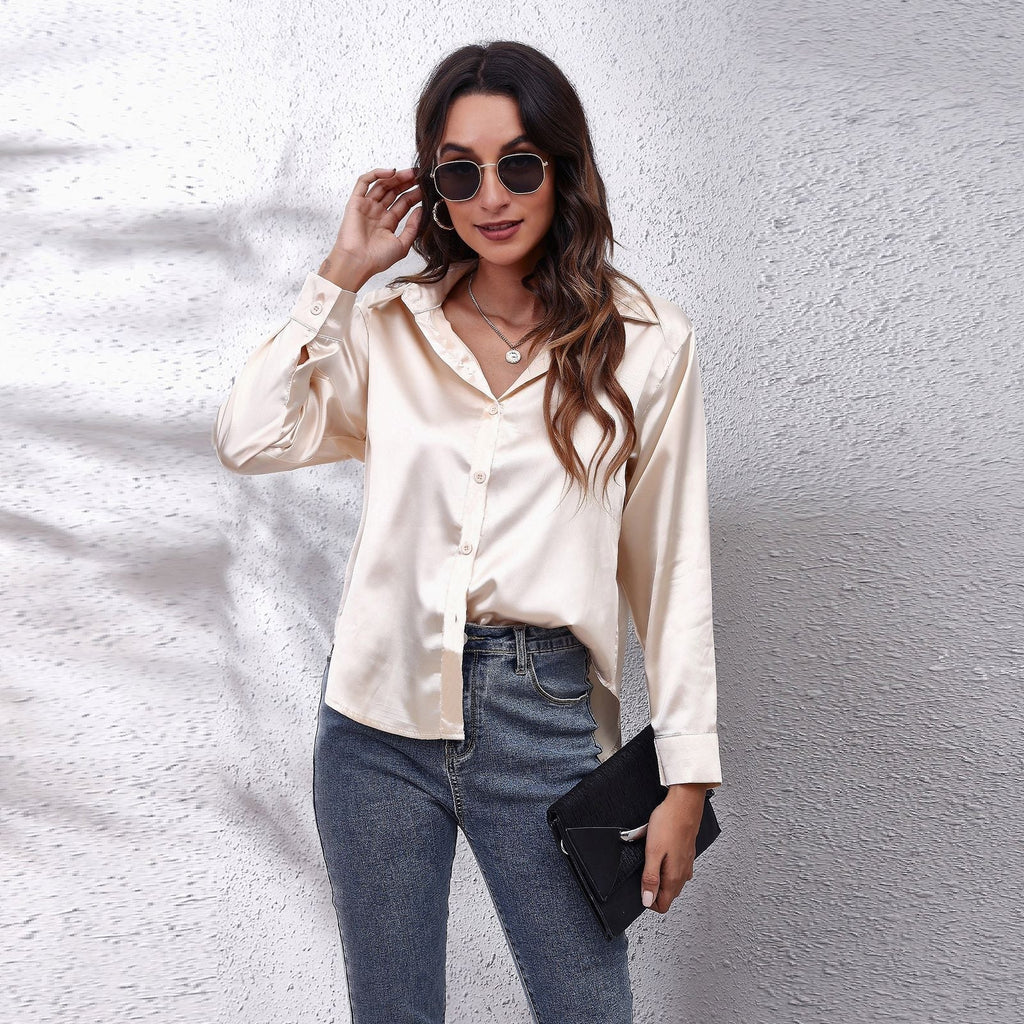 | Women’s Loose Fit Satin Blouses