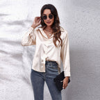 | Women’s Loose Fit Satin Blouses
