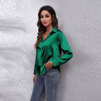| Women’s Loose Fit Satin Blouses