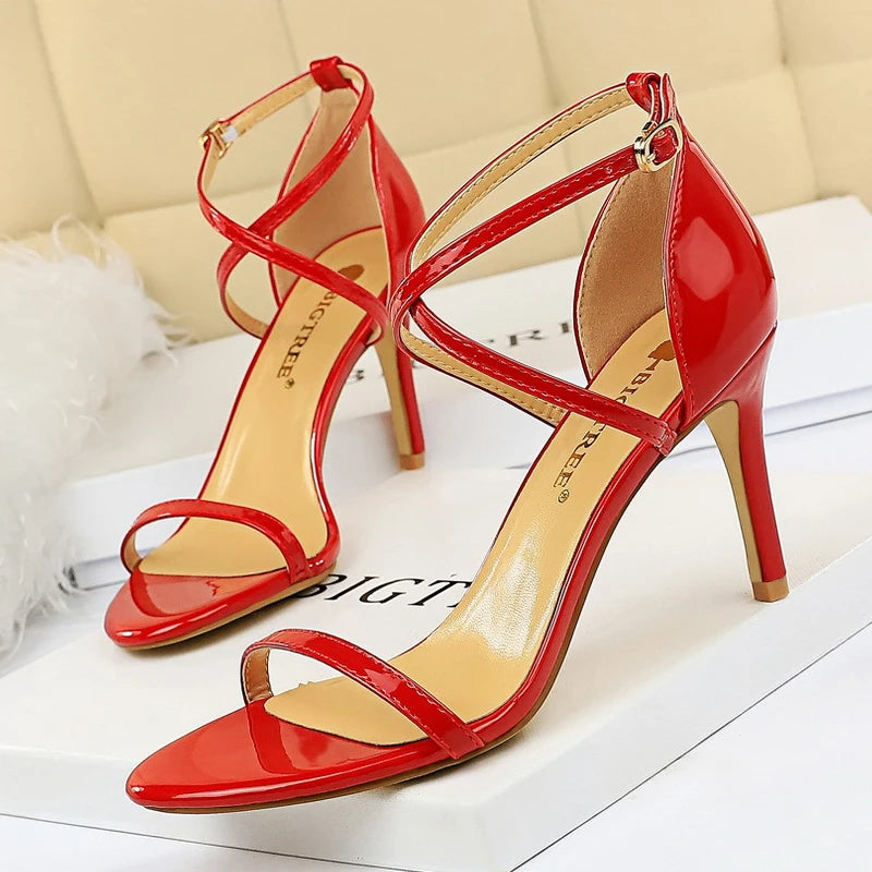 Buckle Strap High Heels Sandals Stiletto 11cm Sexy Party Shoes for Women