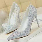 Rhinestone Stiletto Heel Wedding Pumps Fashion Shoes for Women