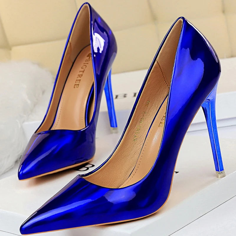 Patent Leather Woman Pumps - Sexy High Heels for Women