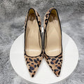 Leopard Haircalf Pointy Toe High Heel Party Shoes for Women
