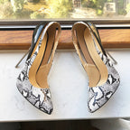 Snake Pattern Women Patchwork 16cm High Heels