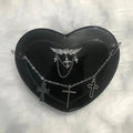 Y2K Subculture Women Cross Heart Shaped Punk Gothic Crossbody Shoulder Bag