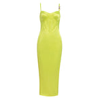 Strappy Sleeveless Midi Striped Bodycon Dress HB76590