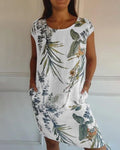 Leila Chic Cotton Linen Summer Dress Statement Occasion Edit