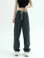 Hippie Harajuku Green Cargo American Vintage Streetwear Oversize Pant
