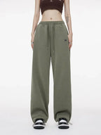 Green Baggy Sweatpants Women Y2K Hippie Print Jogging Sports Pant