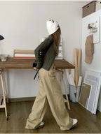 Khaki Oversize Y2K Cargo Harajuku Baggy Kpop High Waist Slacks Pant