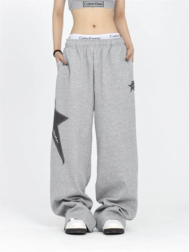 Star Jogging Sweatpants Women Harajuku Retro Vintage Patchwork Pant