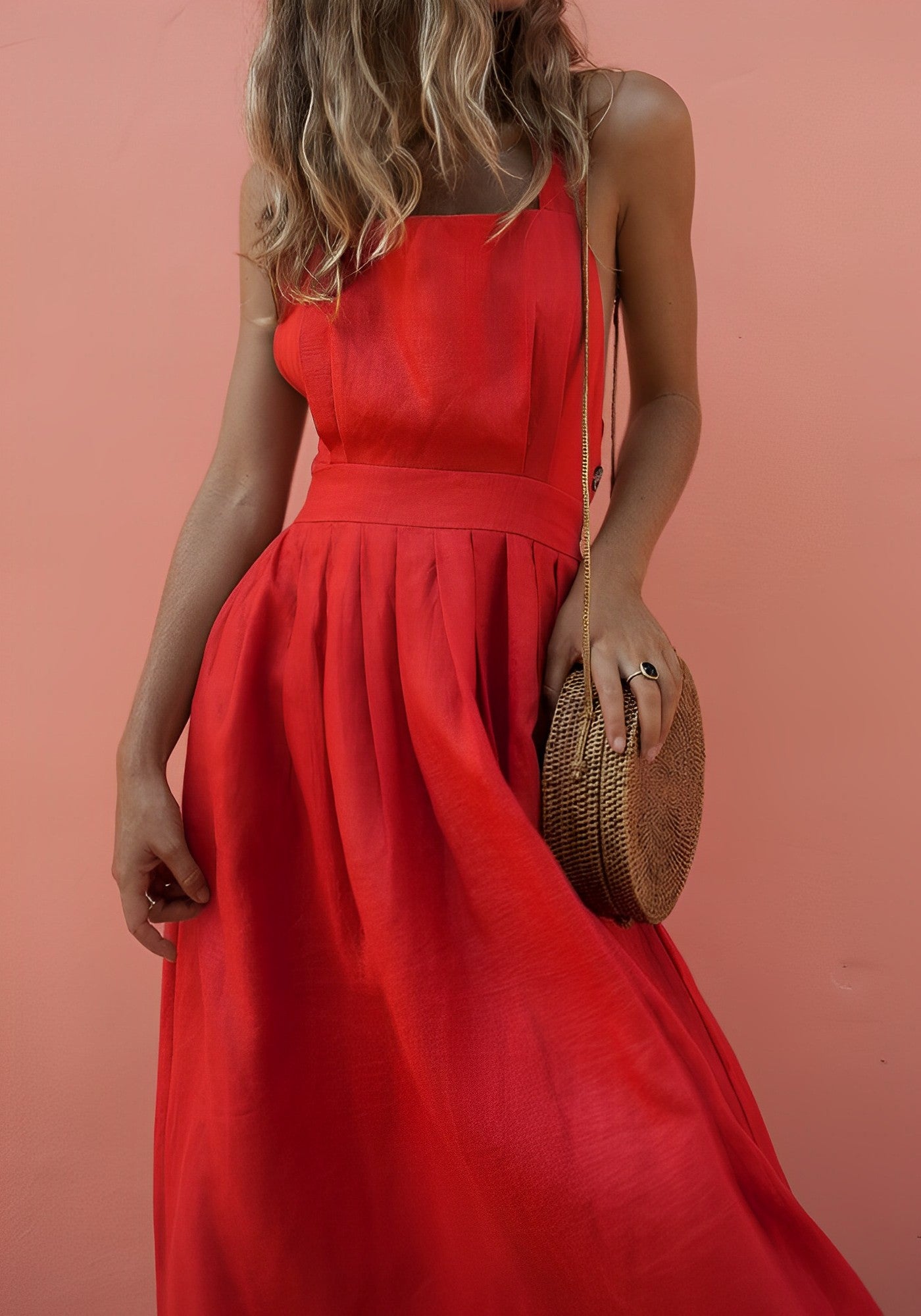 | Women's summer dress, halter neck, elegant