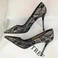 Mesh Hollow Lace Stiletto Heels for Women