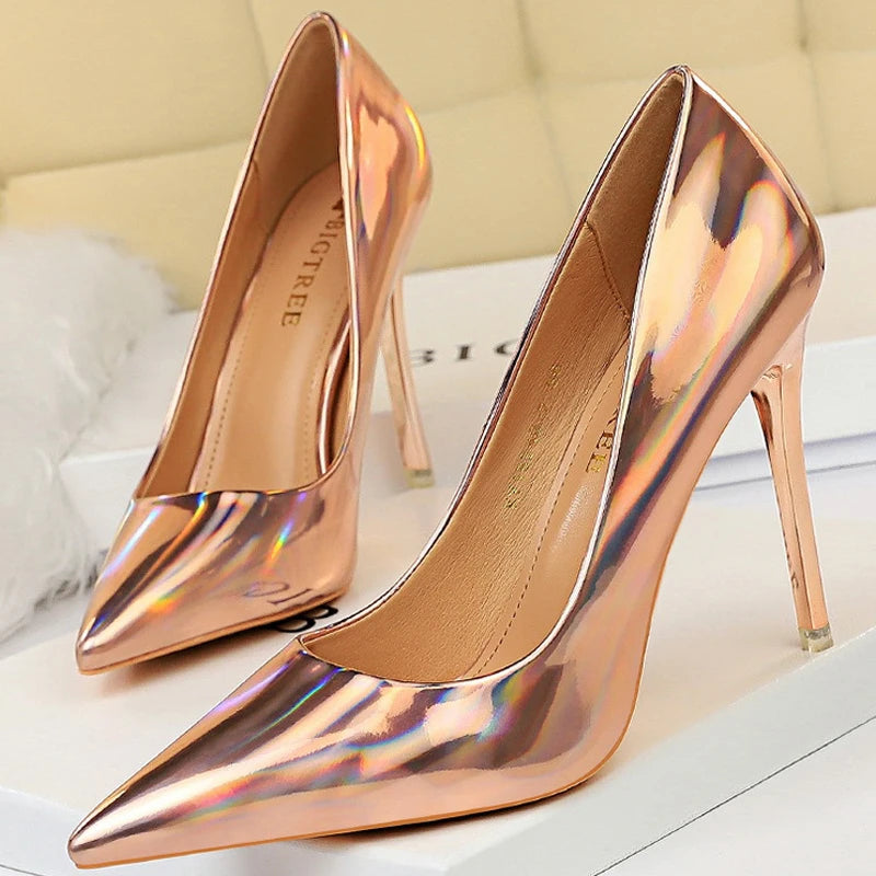 Patent Leather Woman Pumps - Sexy High Heels for Women