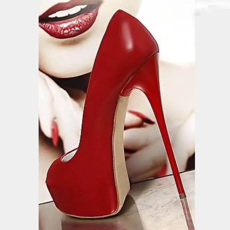 Red Platform Sandals High Heels for Women