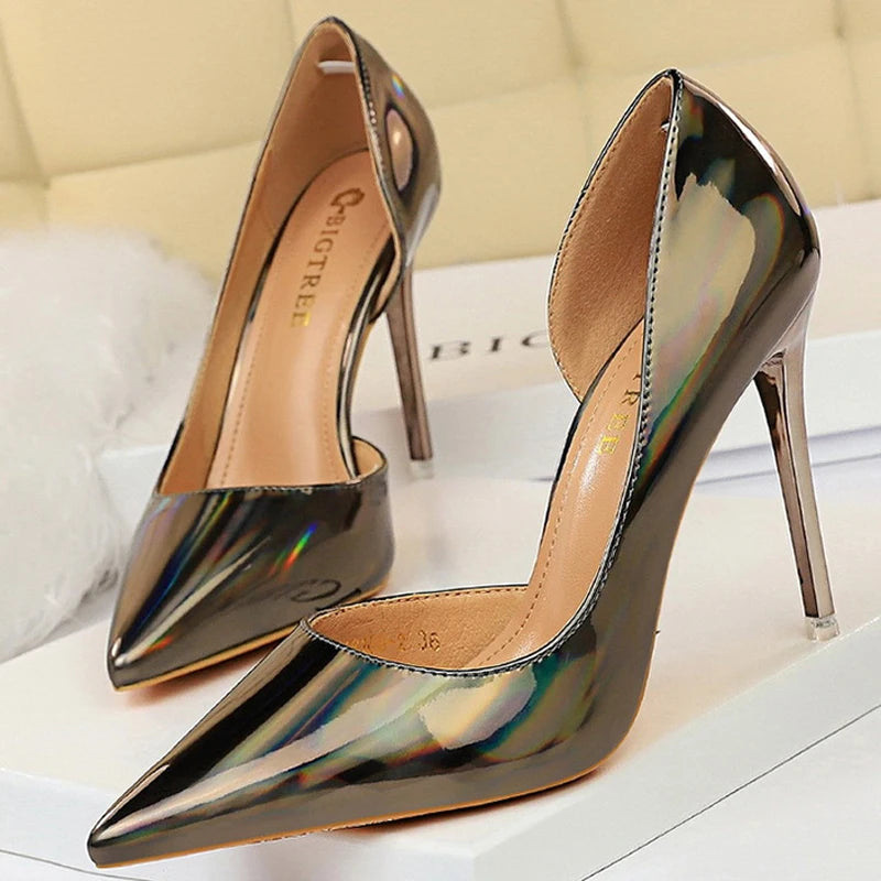 Patent Leather Woman Pumps - Sexy High Heels for Women