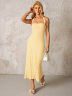 Halter Backless Knitted Maxi Dress