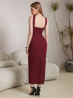 Halter Backless Split Bodycon Long Dress