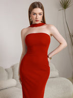 Halter Backless Split Bodycon Long Dress
