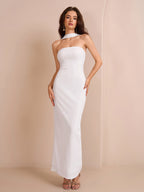Halter Backless Split Bodycon Long Dress