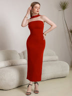 Halter Backless Split Bodycon Long Dress