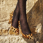 Leopard Pumps Shoes with 2.6 Inch Thin Heels