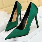 Silk High Heel Stiletto Party Shoes for Women
