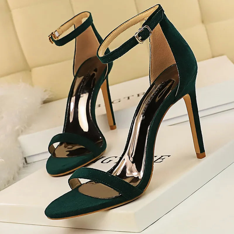 Suede Hollow High Heel Stiletto Sandals for Women