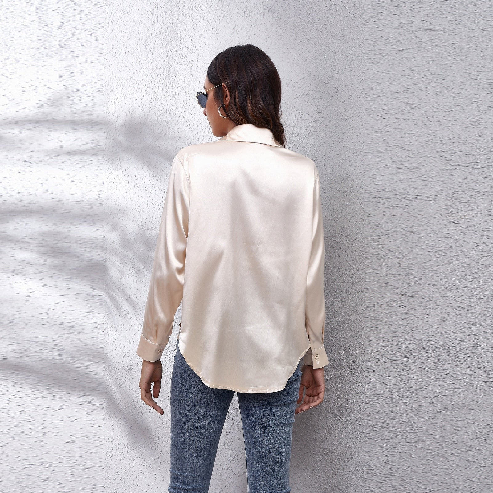 | Women’s Loose Fit Satin Blouses
