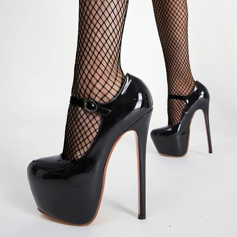 Red High Heels Platform Pumps for Women - 17cm