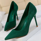 Suede High Heel Pumps for Women - Stylish Office Shoes