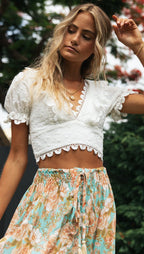 DressBetty - Vintage Tassel Lace Beach Blouse