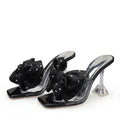 Crystal Bow High Heels Slippers Shoes for Women