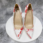 White Patent Pointy Toe High Heels for Women