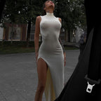 Accented Times High Split Midi Dress
