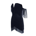 Exotic Cruise Tassel Off Shoulder Mini Dress