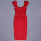 DressBetty - Runway Fashion Sexy Off-Shoulder Split Red Corset Dress
