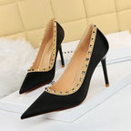Satin Stiletto High-heeled Single Shoes for a Sexy Nightclub