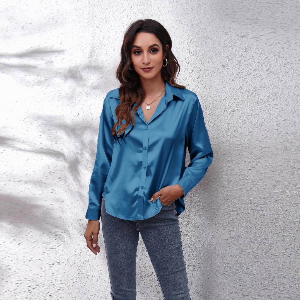 | Women’s Loose Fit Satin Blouses