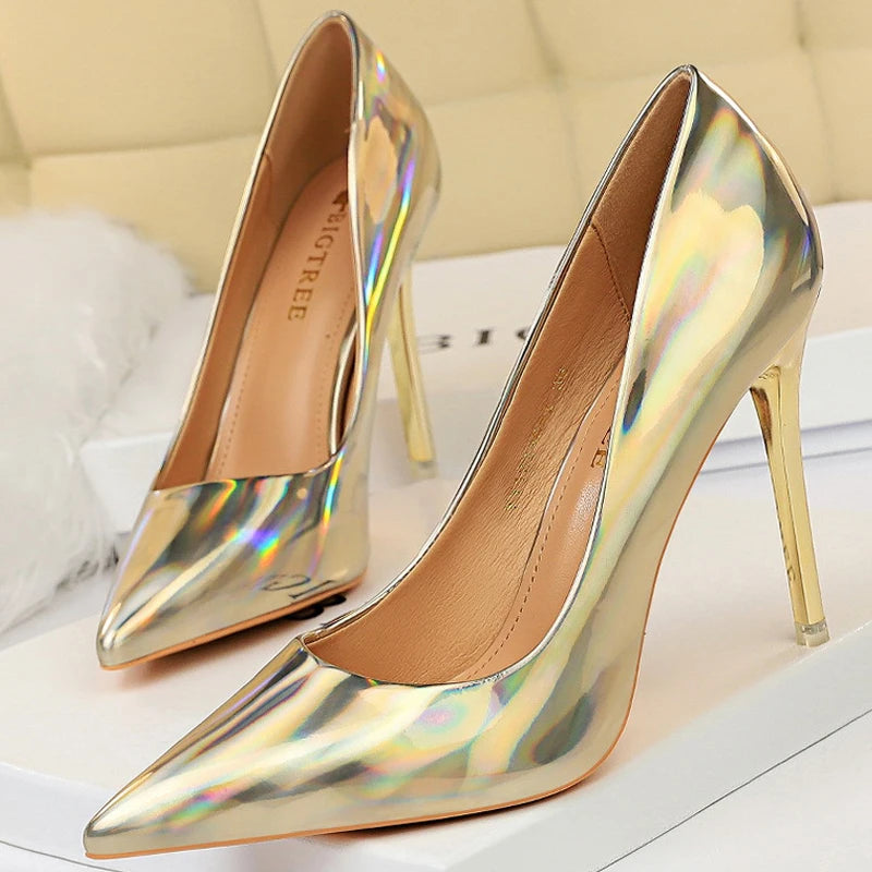 Patent Leather Woman Pumps - Sexy High Heels for Women