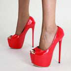 Red Platform Sandals High Heels for Women