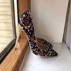 Blue Sequins Women Sexy Extremely High Heels