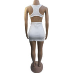 Ribbed Knit Scoop Neck Side Cutout Bodycon Mini Dress